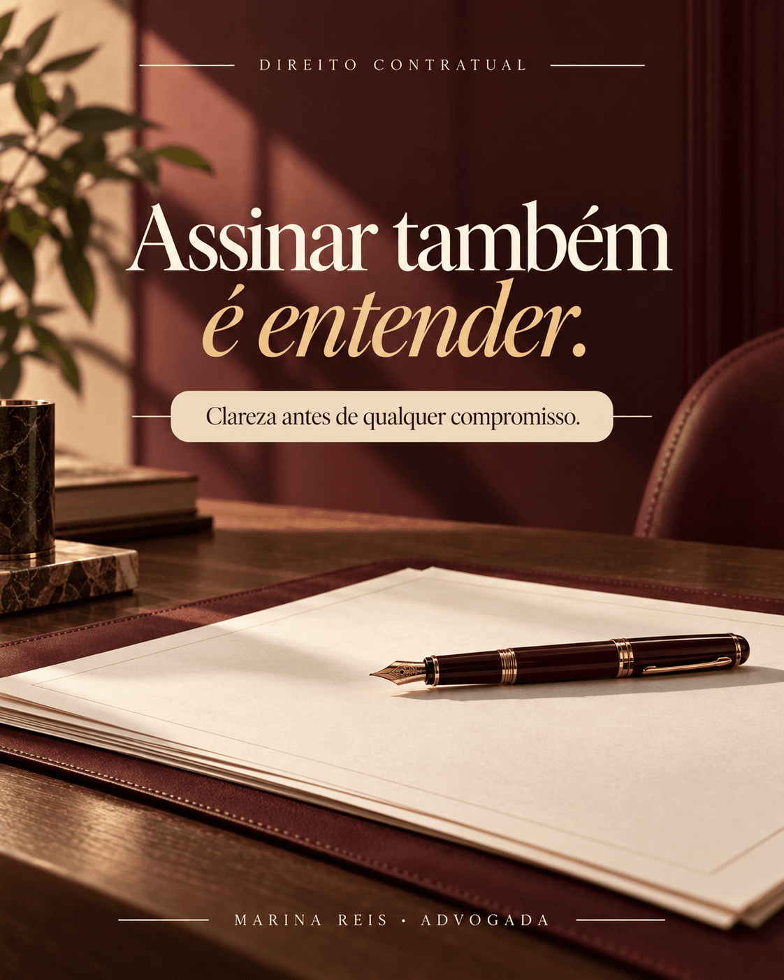 Exemplo de post do acervo MinyLab: Advocacia · contratos