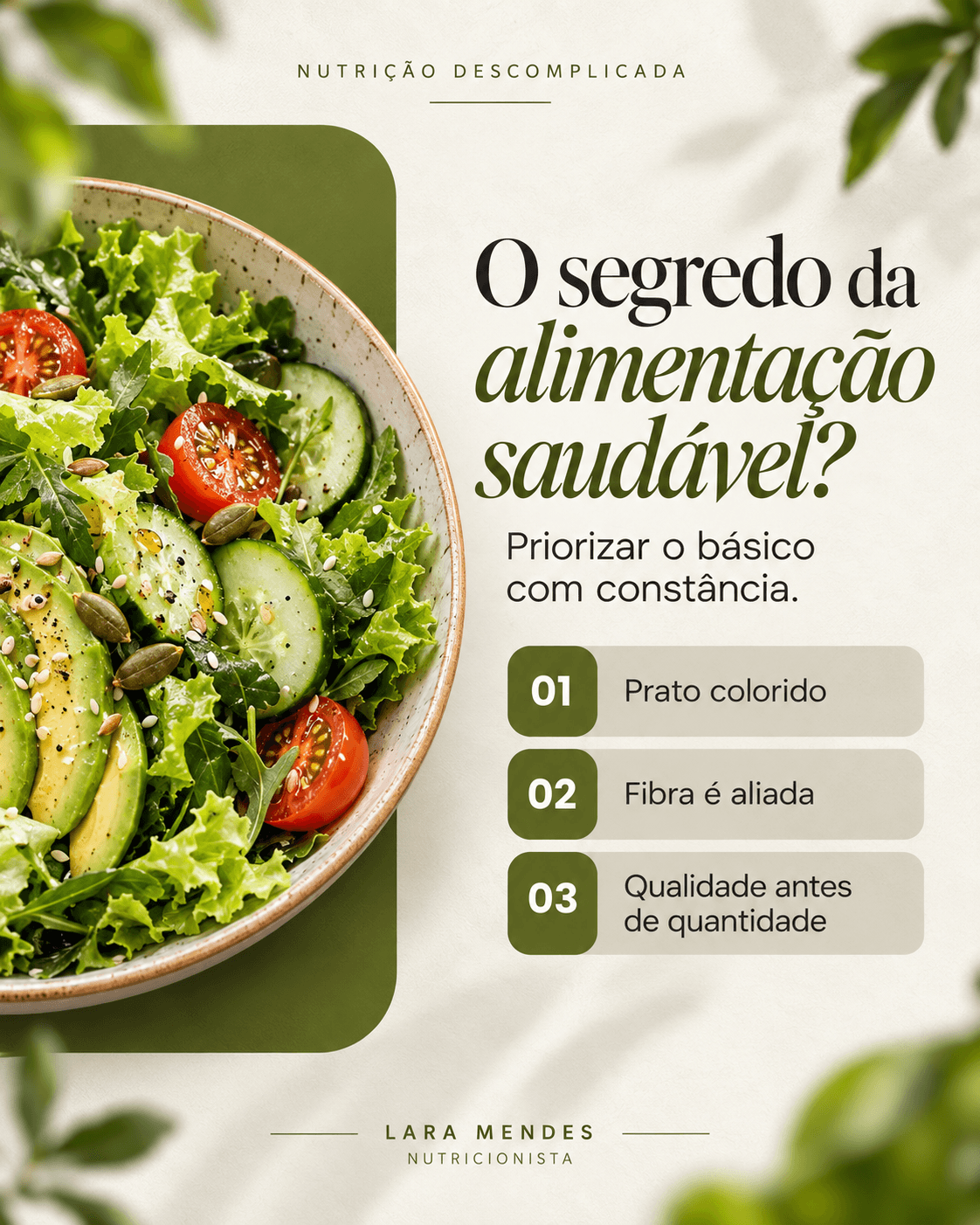 Exemplo de post do acervo MinyLab: Nutrição · conteúdo educativo
