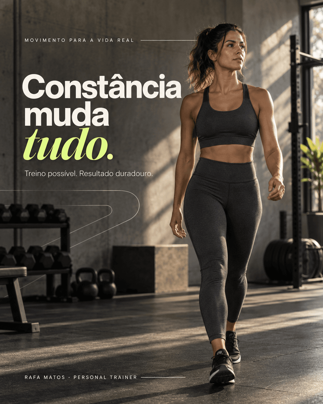 Exemplo de post do acervo MinyLab: Personal trainer · constância